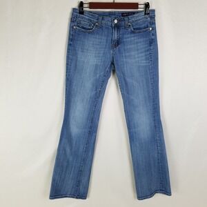 Vigoss Jeans Juniors‎ 7 Blue Womens Light Wash Bootcut Denim Pants Distressed